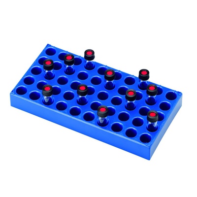 Rack PP blu 50 posti per vials 15x45 mm
